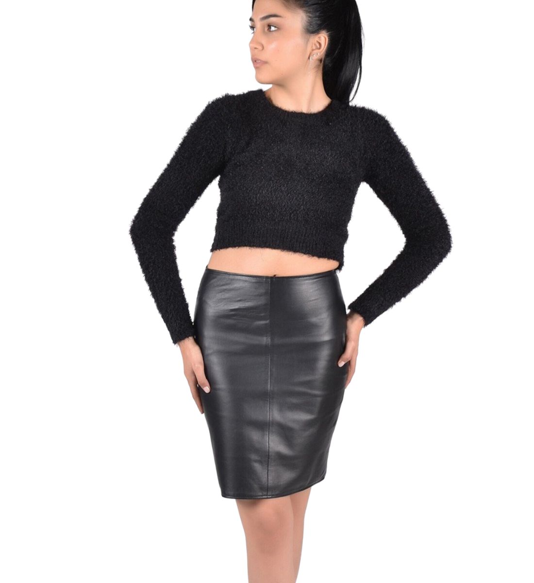 LuxeCraft Lamb Leather Skirt: Embrace Unique Elegance