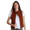 Versatile Brown Leather Vest for Her