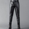 Men's Skinny Fit Leather Pants: Stylish PU Leather Trousers