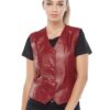 Cherry Blossom Chic Leather Vest