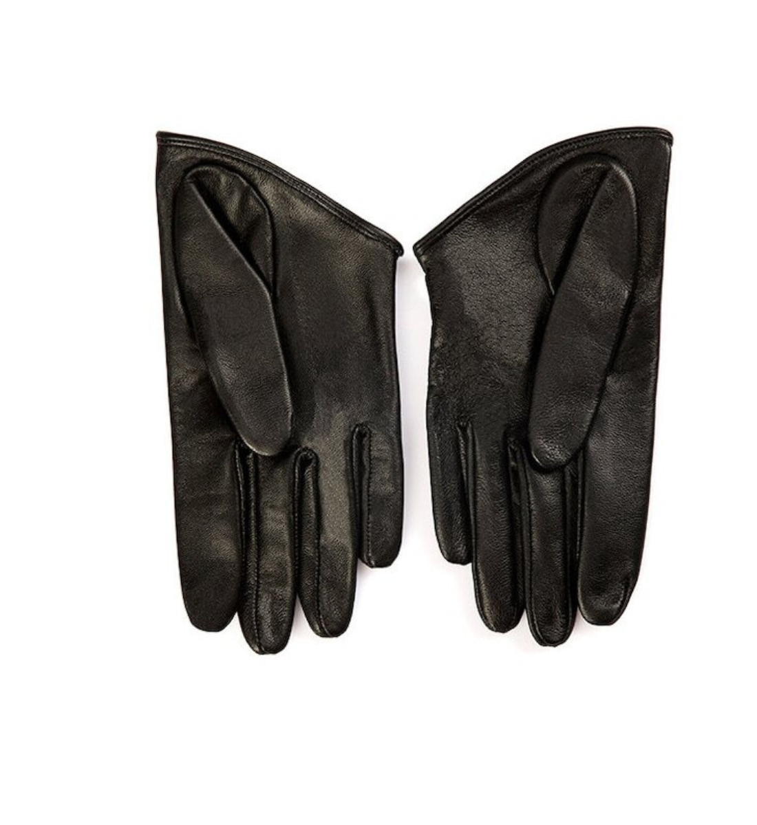 Chic Black Leather Half Gloves for Women