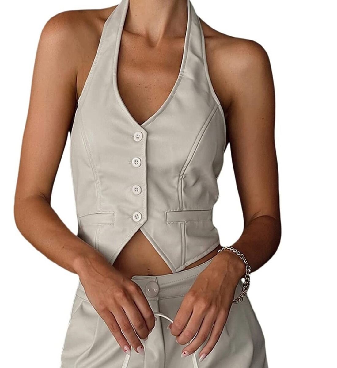 Sophisticated Off-White Vest for Ladies