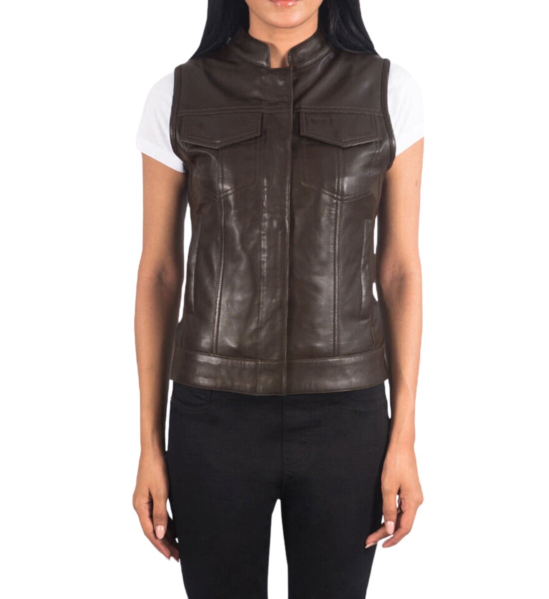 Café Racer Couture: Women's Brown Leather Vest