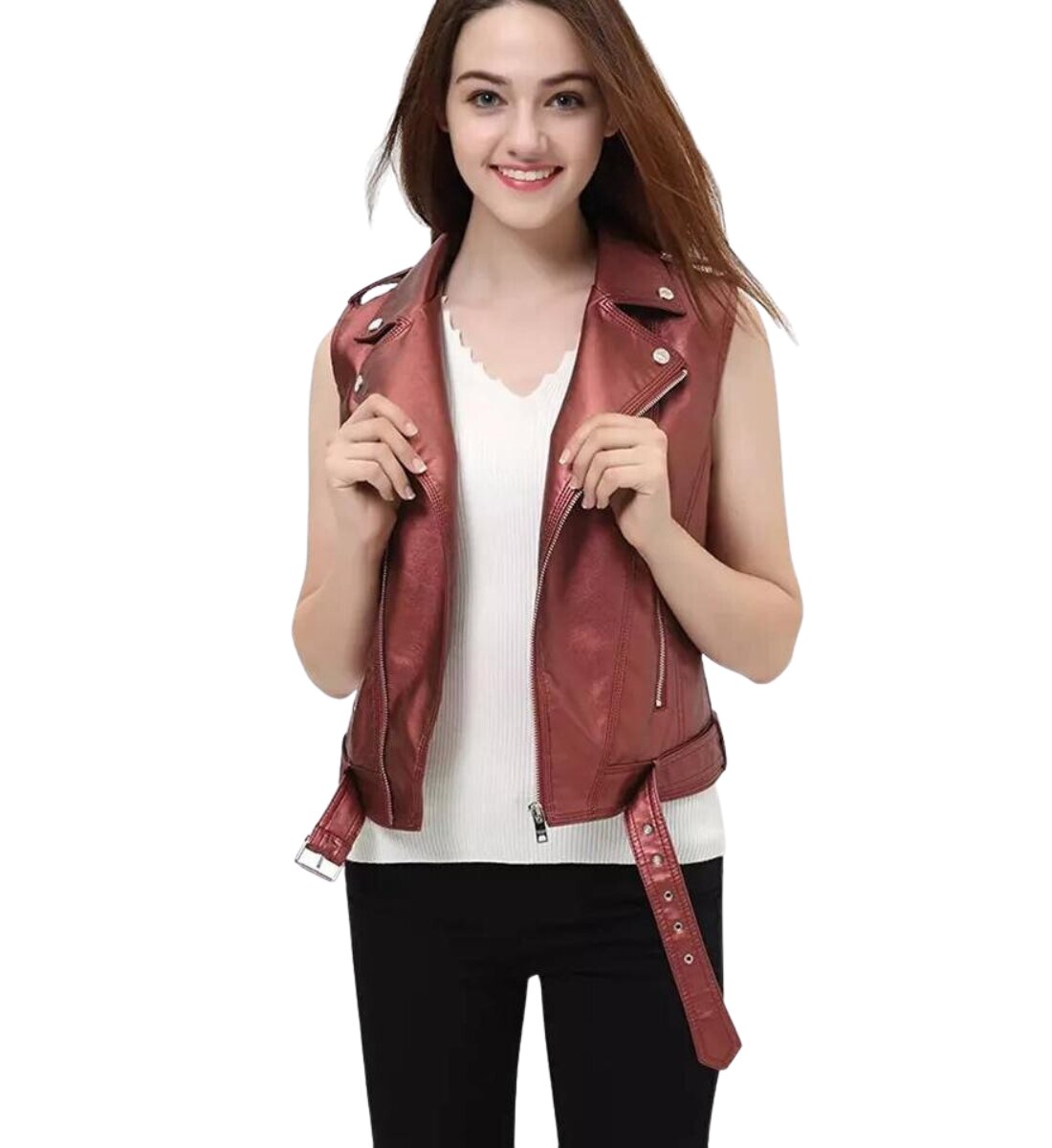 Chic and Trendy Women's Leather Vest